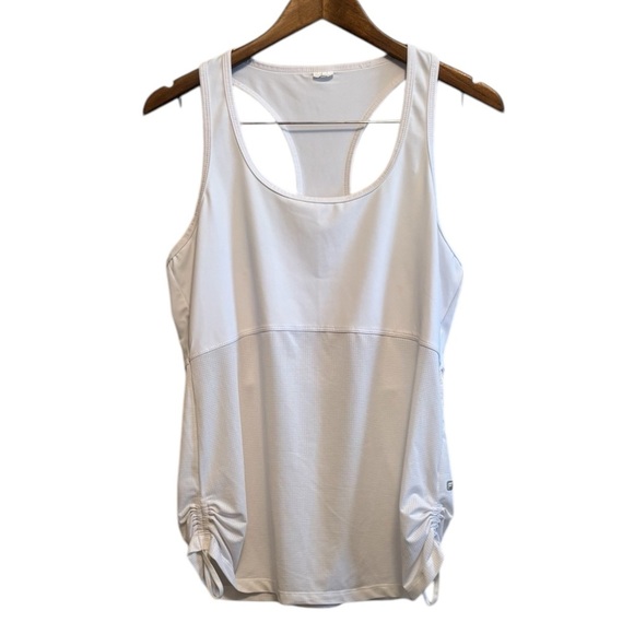 ✨$8 CLEAR-OUT✨ Fabletics Sport Workout Ruched Racerback Active Tank Top White - Picture 5 of 5